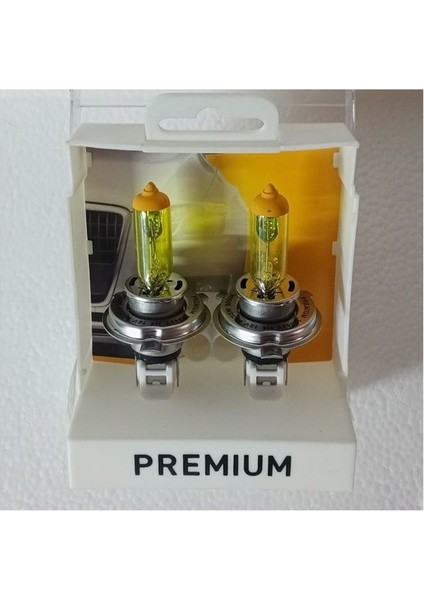 Premıum Far Ampulu Takımı 12V H4 60/55W Sarı Işık Yellow (Limon Sarısı H4)