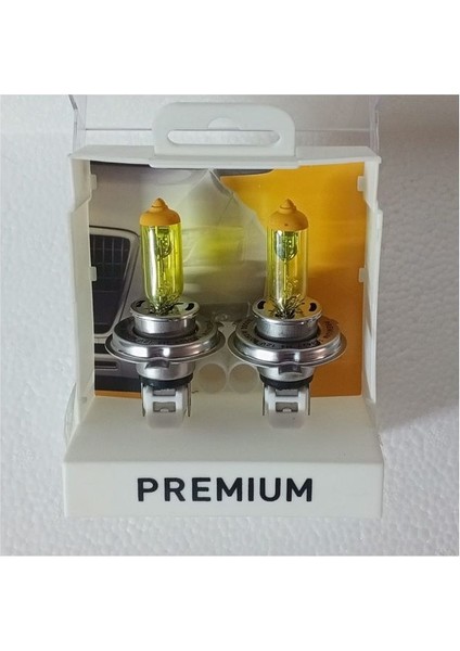 Premıum Far Ampulu Takımı 12V H4 60/55W Sarı Işık Yellow (Limon Sarısı H4)