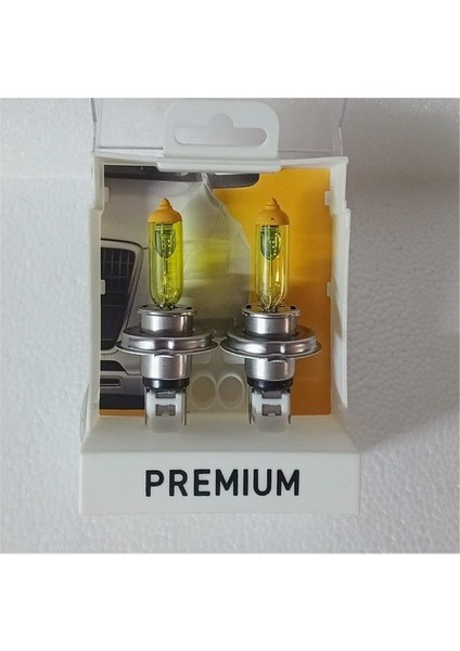 Premıum Far Ampulu Takımı 12V H4 60/55W Sarı Işık Yellow (Limon Sarısı H4)