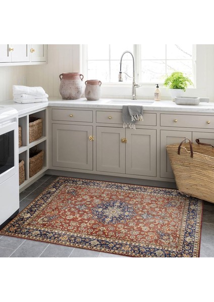 Cansu Koleksiyonu Eskitme Görünümlü Çok Renkli Desenli Dokuma Taban Modern Dekoratif Halı CANSU38 fırsatları