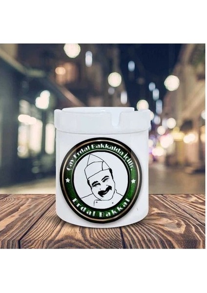 Erdal Bakkal Espirili Baskılı Seramik Küllük Kül Tablası