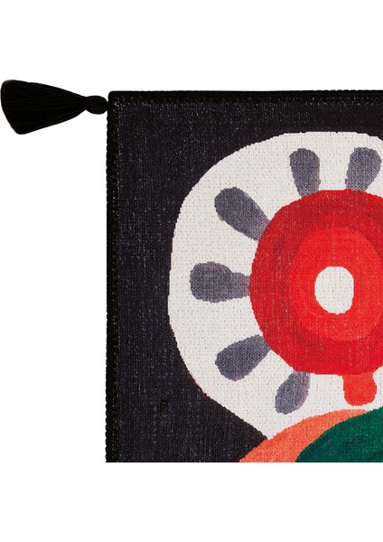 Lumina Siyah Soyut Desenli Dekoratif Halı Saçaklı Yıkanabilir Tasarım Salon Balkon Halısı fırsatları