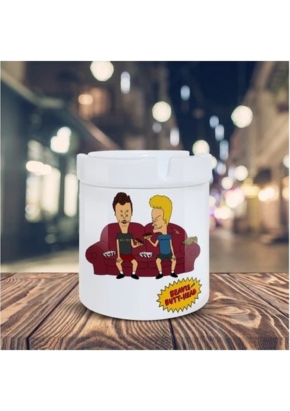 Beavis And Butt Head Baskılı Küllük Seramik Kül Tablası