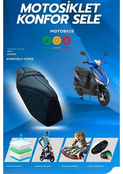 Mondial 50 Loyal Konfor Sele ve Sele Kılıfı Visco Sünger (Kılıf Hediyeli)