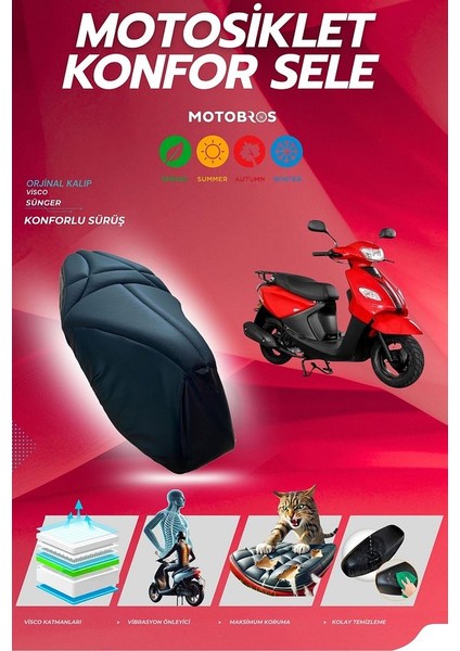 Apec Ps 5 Konfor Sele ve Sele Kılıfı Visco Sünger (Kılıf Hediyeli)