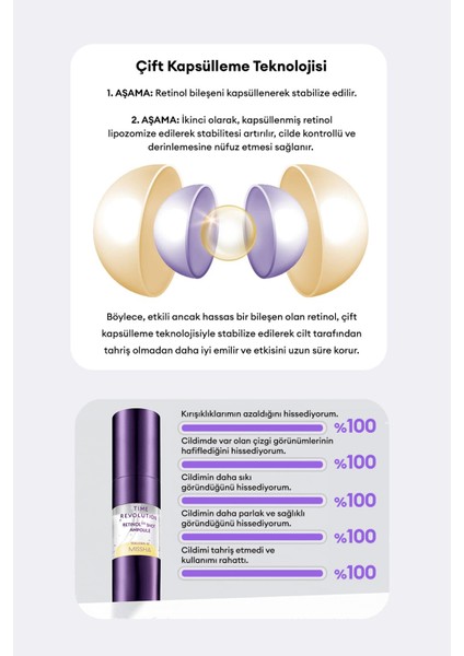 Kırışıklık Karşıtı, Retinol İçerikli, Besleyici Ampul Time Revolution Retinol 500 Shot Ampoule fırsatları