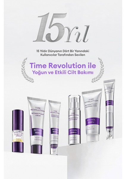Kırışıklık Karşıtı, Retinol İçerikli, Besleyici Ampul Time Revolution Retinol 500 Shot Ampoule