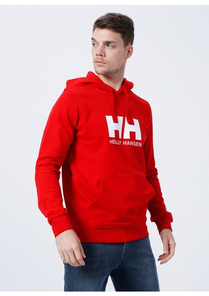 Hh Hh Logo Hoodıe Kırmızı Erkek Sweatshirt 33977-163 modelleri