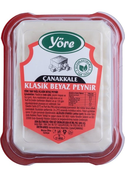 Çanakkale Klasik Beyaz Peynir (%40 koyun sütü, %30 keçi sütü, %30 inek sütü) 3 x 300 gr