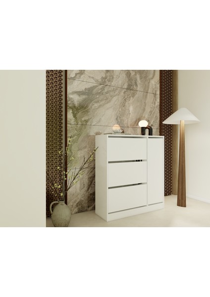 Korikos Düşer Kapaklı Ayakkabı Dolabı Beyaz fiyatları