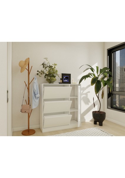 Korikos Düşer Kapaklı Ayakkabı Dolabı Beyaz fırsatları