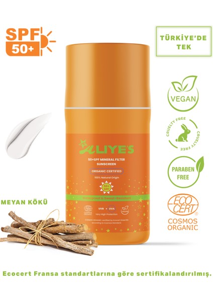 Organik Mineral Filtreli Güneş Koruyucu Krem SPF 50 +