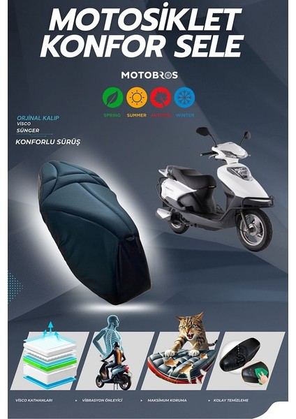 Kuba Zenzero Konfor Sele ve Sele Kılıfı Visco Sünger (Kılıf Hediyeli)