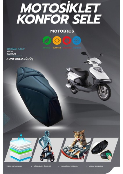 Altai Carrier 110 / 125 Pro Konfor Sele ve Sele Kılıfı Visco Sünger (Kılıf Hediyeli)