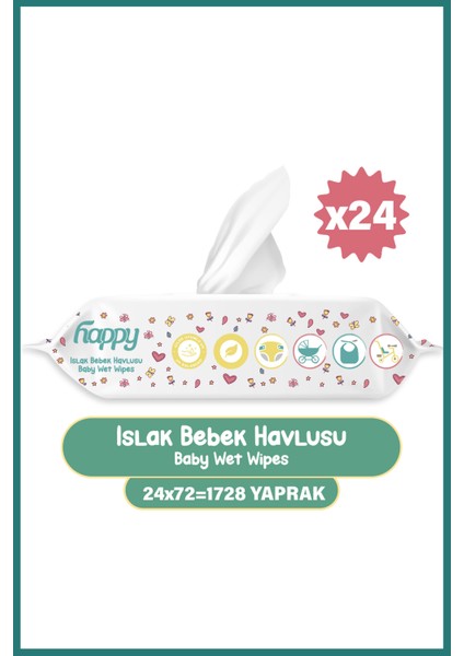 Clean Islak Bebek Havlusu 72 Li x 24 Adet