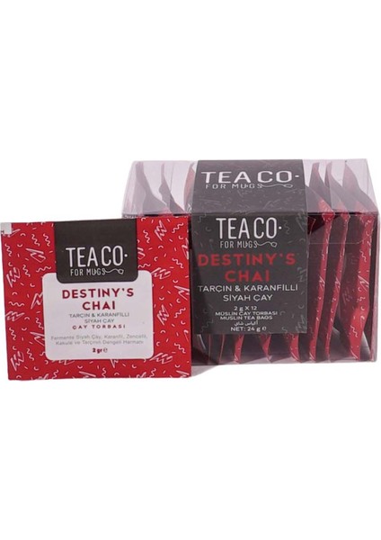 Tea Co-Destiny's Chai Tarçın ve Karanfilli Siyah Çay modelleri