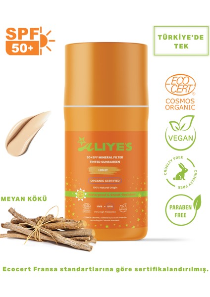 Mineral Filtreli Güneş Koruyucu Krem Spf 50+ Açık Ton