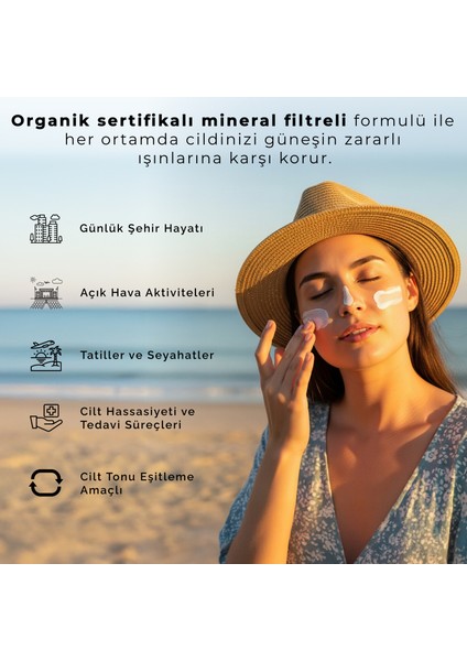 Mineral Filtreli Güneş Koruyucu Krem Spf 50+ Açık Ton