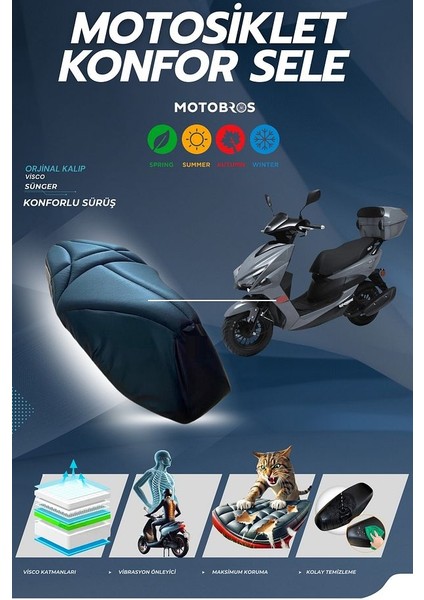 Kuba Pesaro Konfor Sele ve Sele Kılıfı Visco Sünger (Kılıf Hediyeli)