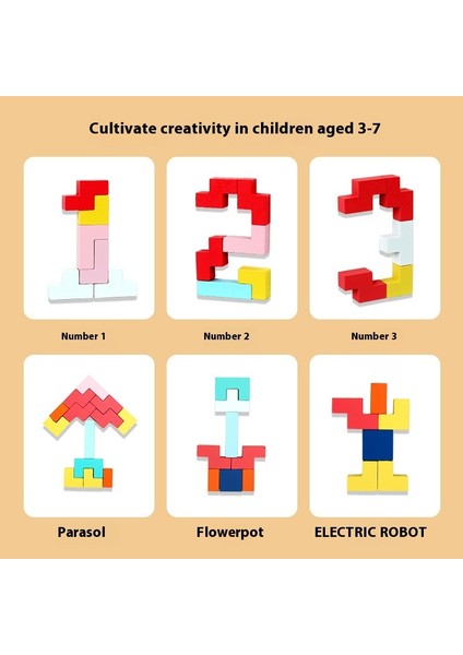 Çocuk Tetris Blokları 3D Üç Boyutlu Yapboz Oyuncaklar Mantık Eğitim Blokları Monte Edilmiş Ebeveyn-Çocuk Interaktif Oyuncaklar (Yurt Dışından) modelleri