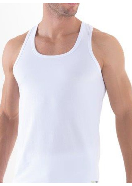 9676 ERKEK TENDER COTTON 2 Lİ SPORCU BEYAZ ATLET