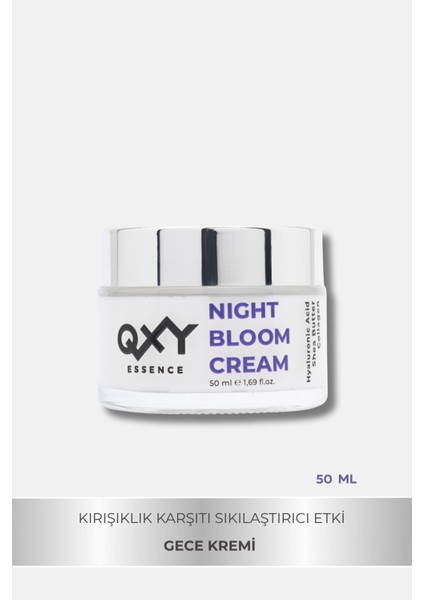 Night Bloom Cream - Yaşlanmaya Karşı Onarıcı Gece Kremi - Soft Touch - Hyaluronic Acid + Shea Butter + Collagen - Cam Kavanoz 50 ml