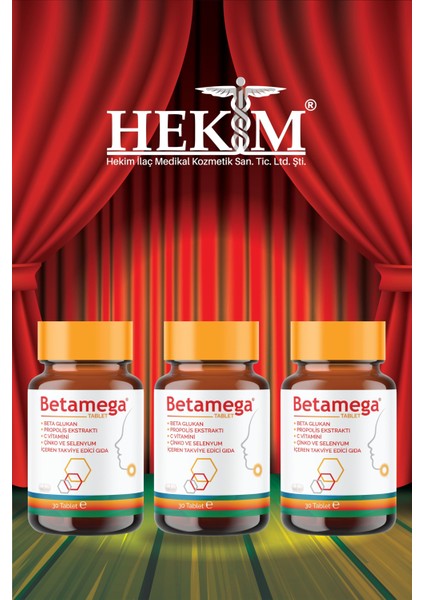 Tablet 30 Tablet 3'lü Paket Betaglukan, Propolis Ekstraktı, C Vitamini, Çinko, Selenyum fırsatları