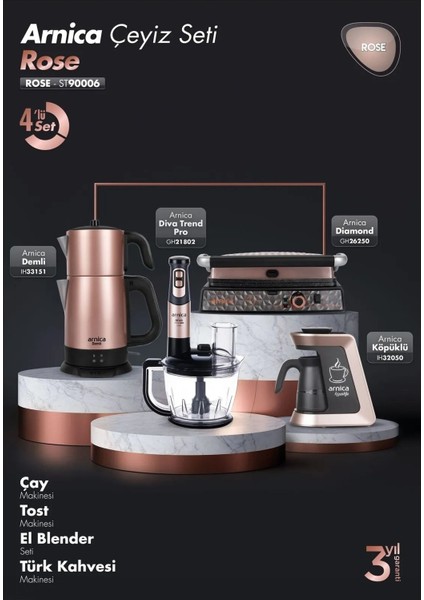 ST90006 Rose 4 Lü Lüx Çeyiz Seti