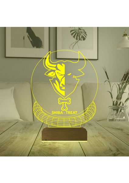 Çok Renkli 3D Kripto Para Tasarımlı Masa Gece Lambası