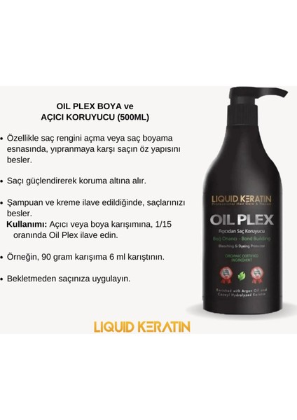 Saç Rengini Yakmadan Açmak İçin Oil Plex 500 ml modelleri