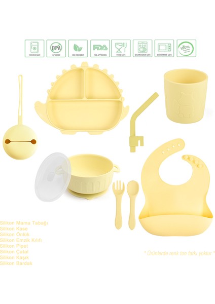 Silikon Beslenme Seti / Sarı