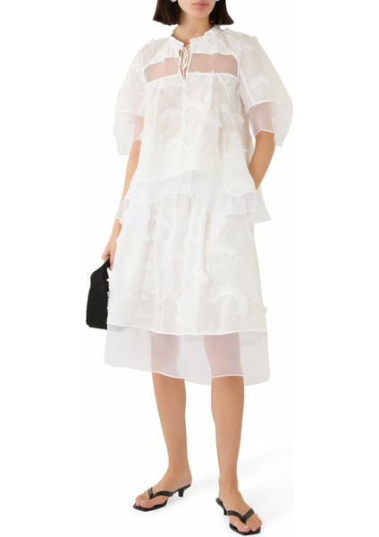 Organze Kombinli Nakışlı Vual Üst Zarif ve Nefes Alabilir Tasarım fiyatları