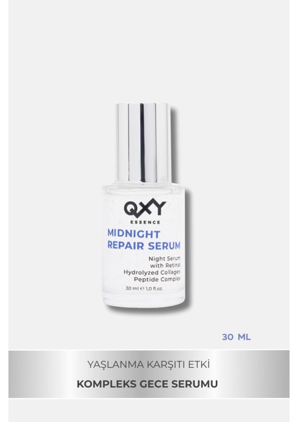 Midnight Repair Serum - Yaşlanma ve Ince Çizgiler Karşıtı Gece Serumu - Coenzim Q10 + Retinal + Hydrolyzed Collagen + Peptide Complex -30 ml