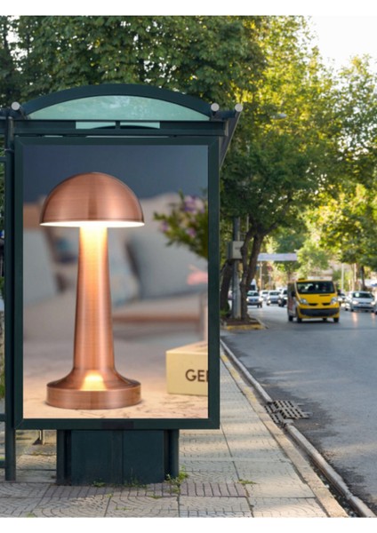 Mantar Desenli Şarjlı Dokunmatik LED Masa Lambası, Ayarlanabilir Işık Seviyesi