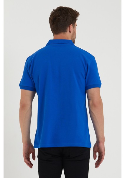 Erkek Basic Yazlık Kısa Kollu Mavi Polo Yaka Tişört modelleri