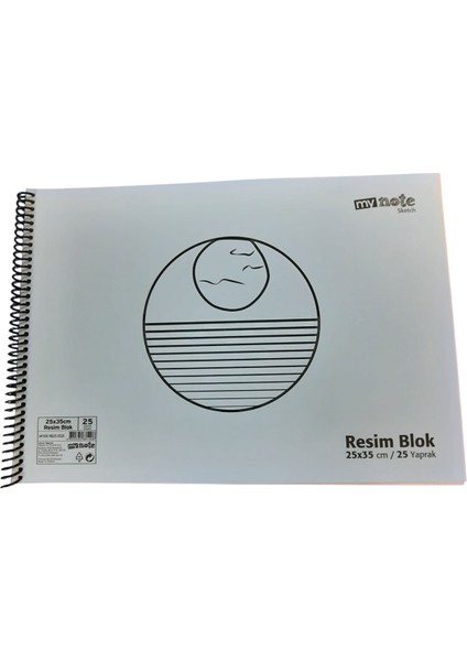 25X35 Plastik Kapak 25 Yaprak Resim Defteri