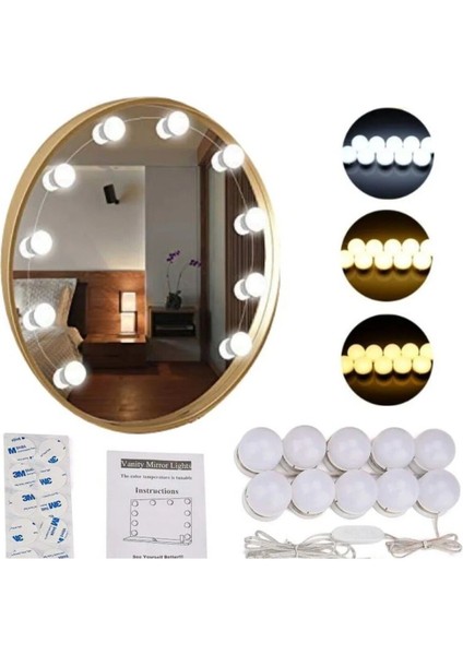 3 Renkli USB Masa Üstü Aydınlatma Işığı, 10 Led, Hollywood Tarzı fiyatları