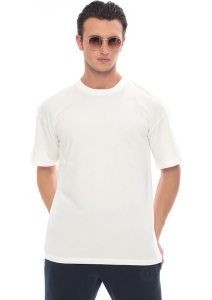Erkek Oversize Tişört-Beyaz