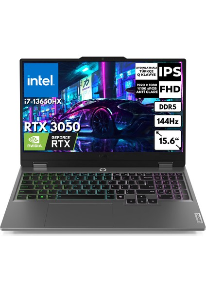 Loq 15IRX9 I7-13650HX 24 GB 2 Tbssd 6 GB RTX3050 15.6" Fhd Windows 11 Home Taşınabilir Bilgisayar 83DV011BTRAT39