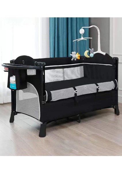 4'ü 1 Arada Bebek Yanı Beşik Co-Sleeper, Çok Fonksiyonlu Peacock Mavi