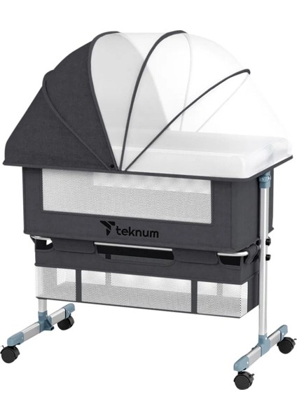 4'ü 1 Arada Bebek Yanı Beşik Co-Sleeper, Çok Fonksiyonlu Peacock Mavi modelleri