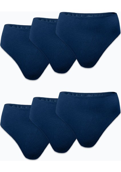 Kadın Lacivert 6 Lı Paket Modal Yüksek Bel String Tanga 6M178