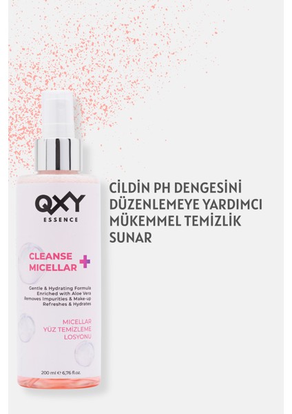 Cleanse + Micellar - Misel Su - Aloe Vera Içerikli Yüz & Makyaj Temizleme Losyonu -Durulama Gerektirmez -Sprey Formunda - 200ML