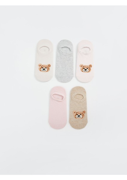 Yeni Sezon Ayi Teddy Desenli Kiz Cocuk Patik Corap 5'li - S54673Z4