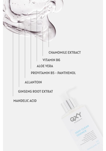 Deep Cleanse Essence - Yüz Temizleme Jeli - Mandelic Acid + Aloe Vera + Provitamin B5 + Allantoin + Papatya ve Ginseng Özü - 200 ml