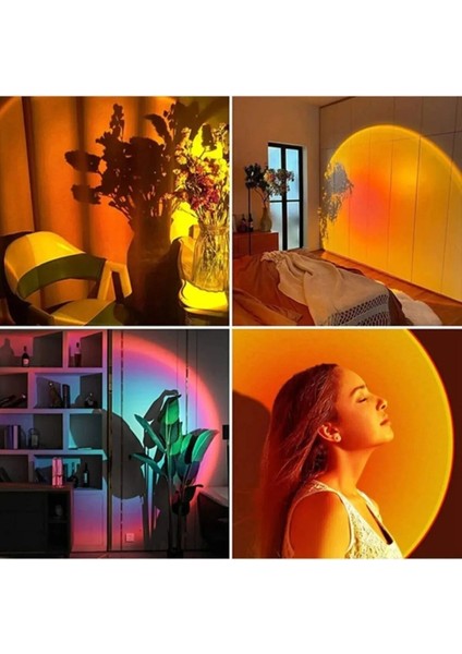 16 Renkli Umandalı Gün Batımı Projektör Lamba Masa ve Fotoğraf Işık Siyah fırsatları