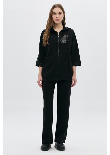 Geniş Kalıp Bsn Taşlı Sırt Detaylı Mont