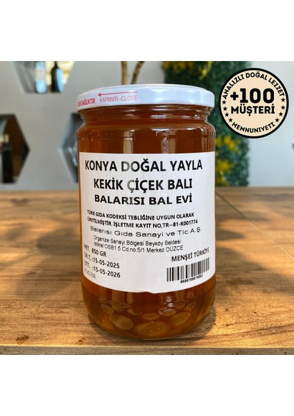 Doğal Konya Kekik Balı 850 gr - Doğal, Soğuk Süzme Bal