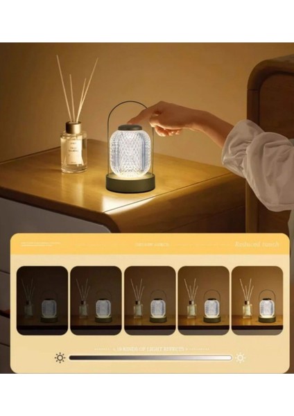 Modlu Şarjlı Dokunmatik LED Gece Lambası, Kristal Desenli, Ayarlı Işık ve Dekoratif Aydınlatma fırsatları
