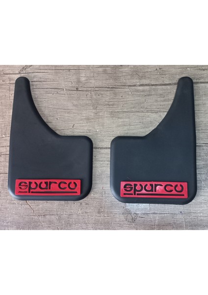 Sparco Kırmızı Yazılı Siyah Plastik Paçalık Çamurluk Tozluk 2 Adet